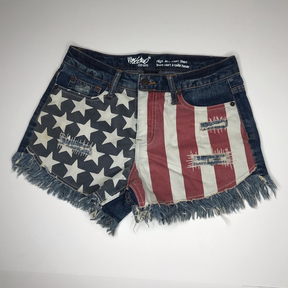 Mossimo Denim American Flag Jean Shorts